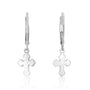 Budded trefoil cross drop earrings in 925 sterling silver by Marina Jewelry