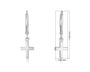 Cross Drop Earrings in 925 Sterling Silver – size reference