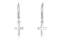 Plain cross drop earrings in 925 sterling silver by Marina Jewelry