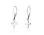 Cross Drop Earrings in 925 Sterling Silver