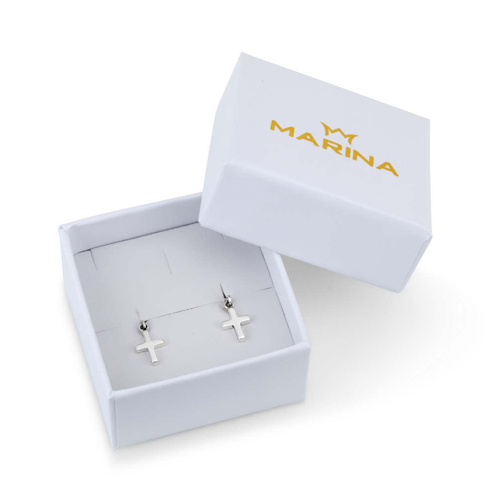 Cross Drop Earrings in 925 Sterling Silver – gift box