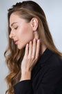 Cross Drop Earrings in 925 Sterling Silver – shown worn