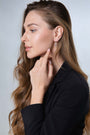Cross Drop Earrings in 925 Sterling Silver – shown worn