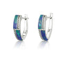 Eilat stone hoop earrings with pave accent in 925 sterling silver by Marina Jewelry