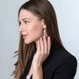 Beaded Cross Drop Earrings in 925 Sterling Silver, Oxidized – shown worn