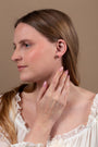 Heart & Dove Stud Earrings in 925 Sterling Silver, Gold-Plated – shown worn