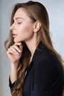 Fish & Cross Drop Earrings in 925 Sterling Silver – shown worn
