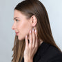 Dove Outline Drop Earrings in 925 Sterling Silver – shown worn
