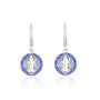 Saint Benedict Medal Drop Earrings in 925 Sterling Silver with Enamel, view 2 by Marina Jewelry