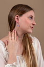 Saint Benedict Medal Drop Earrings in 925 Sterling Silver with Enamel, view 3 by Marina Jewelry