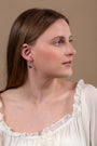 Our Lady of Grace Medal Drop Earrings in 925 Sterling Silver – shown worn