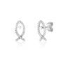 Twisted rope ichthus fish and cross stud earrings in 925 sterling silver by Marina Jewelry