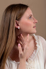 Dove Stud Earrings in 925 Sterling Silver – shown worn