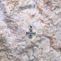 Jerusalem Cross Pendant Necklace in 925 Sterling Silver with Eilat Stone – flat lay