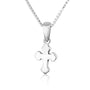 Budded Cross Pendant Necklace in 925 Sterling Silver