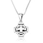 3D layered Jerusalem cross pendant necklace in 925 sterling silver by Marina Jewelry