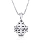 Jerusalem cross pendant engraved with Jerusalem in 925 sterling silver by Marina Jewelry