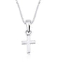 Polished Cross Pendant Necklace, Small Flared Arms, 925 Sterling Silver