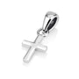 Polished Cross Pendant Necklace, Small Flared Arms, 925 Sterling Silver – side view