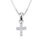 Pave cubic zirconia cross pendant in 925 sterling silver by Marina Jewelry