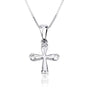 Cross Pendant Necklace, Cubic Zirconia Tips, 925 Sterling Silver