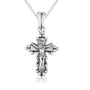 Oxidized crucifix pendant with INRI inscription in 925 sterling silver by Marina Jewelry