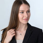 Hammered Two-Tone Jerusalem Cross Pendant Necklace in 925 Sterling Silver, Oxidized – shown worn