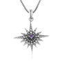 Beaded Star of Bethlehem pendant with amethyst in 925 sterling silver by Marina Jewelry