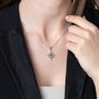 Star of Bethlehem Pendant Necklace in 925 Sterling Silver with Amethyst – shown worn, close-up