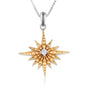 Two-tone gold and silver Star of Bethlehem pendant with cubic zirconia by Marina Jewelry