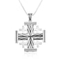 Sunburst Jerusalem cross pendant in 925 sterling silver by Marina Jewelry