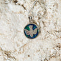 Dove Pendant Necklace in 925 Sterling Silver with Eilat Stone – flat lay