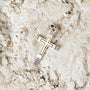 Two-Tone Cross Pendant Necklace, Beaded Block Ends, 925 Sterling Silver – flat lay