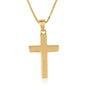 Plain Cross Pendant Necklace in 925 Sterling Silver, Gold Plated