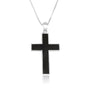 Black onyx cross pendant necklace, large, 925 sterling silver, by Marina Jewelry