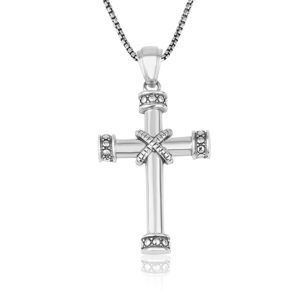 Bound Cross Pendant Necklace in 925 Sterling Silver