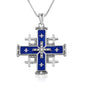 Pavé Jerusalem Cross pendant necklace in 925 sterling silver by Marina Jewelry