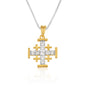 Jerusalem Cross pendant necklace in gold-plated 925 sterling silver by Marina Jewelry