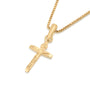 Tiny crucifix pendant necklace in gold-plated 925 sterling silver by Marina Jewelry