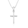 Plain cross pendant necklace in 925 sterling silver by Marina Jewelry