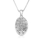 Miraculous Medal Pendant Necklace in Oxidized 925 Sterling Silver, Plain Oval – back view