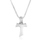 Tau cross pendant necklace in polished 925 sterling silver by Marina Jewelry