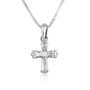 Trefoil cross pendant necklace in 925 sterling silver with cubic zirconia by Marina Jewelry
