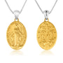 Miraculous Medal Pendant Necklace in Gold-Plated 925 Sterling Silver, Full Gold