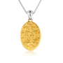 Miraculous Medal Pendant Necklace in Gold-Plated 925 Sterling Silver, Full Gold – back view