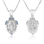 Miraculous Medal Pendant Necklace in Polished 925 Sterling Silver, Ornate Frame
