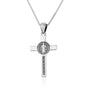 Saint Benedict Crucifix Pendant Necklace in Oxidized 925 Sterling Silver – back view