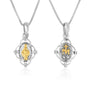 Two-tone Miraculous Medal pendant necklace in 925 sterling silver with gold accents by Marina Jewelry