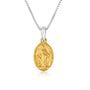 Miraculous Medal Pendant Necklace, Small Oval, Gold-Plated 925 Sterling Silver