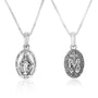 Miraculous Medal pendant necklace in polished 925 sterling silver by Marina Jewelry
